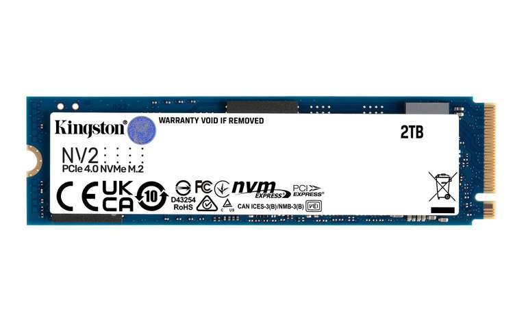 Kingston 2TB NV2 PCIe 4.0 NVMe SSD delivered - £77.49 @ Box.co.uk