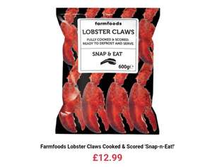 Farmfoods Lobster Claws Cooked & Scored 'Snap-n-Eat!'