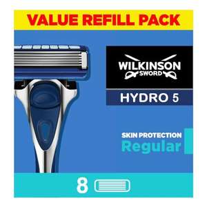WILKINSON SWORD - Hydro 5 Skin Protection For Men | Hydrating Gel & Precision Trimmer | Pack of 8 Razor Blade Refills S&S £10.95/£9.80