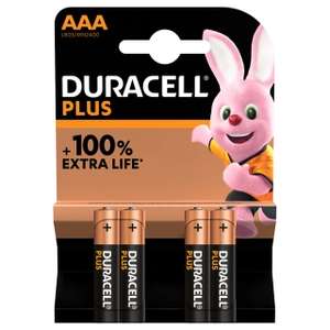 Duracell Plus Power Battery AAA (4 Pack) (Collection Only)