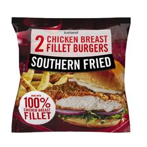 2 Southern Fried/Hot & Spicy/Battered/Chicken Breast Fillet Burgers 240g - £1.50 @ Iceland