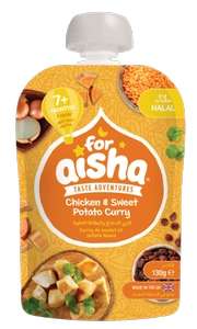 For Aisha Halal baby food 130g - For Babies 7+ Months - 5 Flavours
