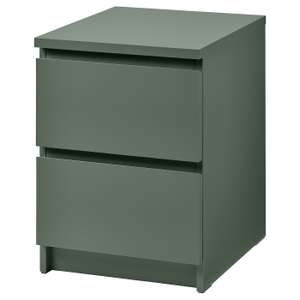 MALM Chest of 2 drawers, grey-green, 40x55 cm (Ikea member price) - Free C&C