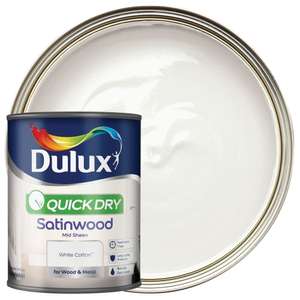 Dulux Quickdry Satinwood White Cotton / Natural Slate 750ml (free C&C)