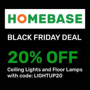 20% Off Ceiling Lights & Floor Lamps W/Code + Free Click & Collect