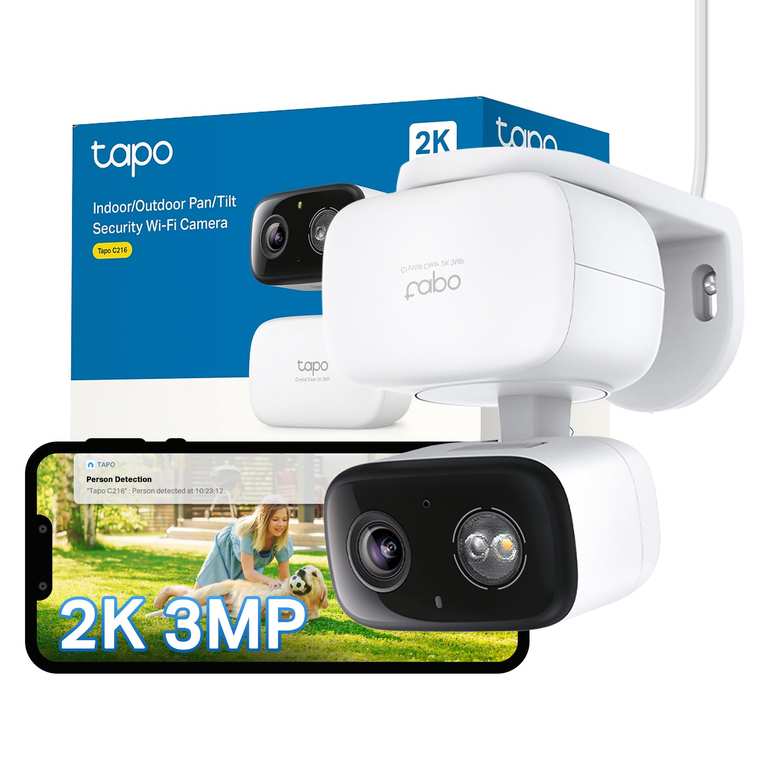Tapo C216 2K 3MP Pan/Tilt Outdoor Security Camera