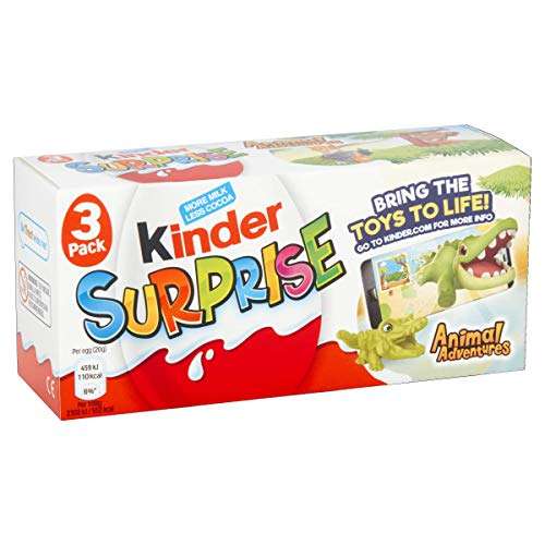 Kinder Surprise Chocolate Eggs Pack of 3 x 20g - £1.80 @ Amazon