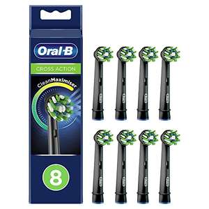 Oral-B Cross Action Electric Toothbrush Head with CleanMaximiser Technology, Black Edition, Pack of 8 - £14.16 or less using S&S