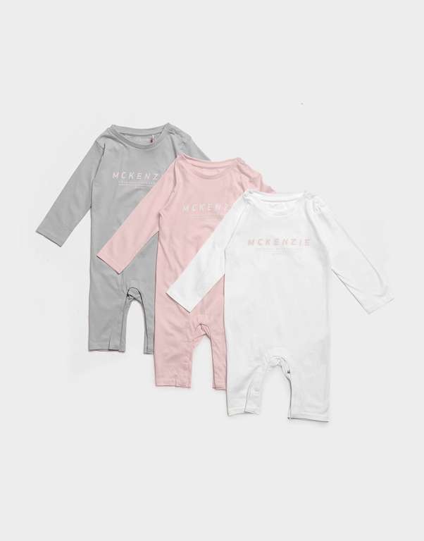 McKenzie Girls' Essential 3 Pack Babygrows Infant - £9 with code (New Customers) + free C&C @ JD Sports