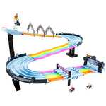 Hot Wheels Mario Kart Rainbow Road Raceway 8-Foot Track Set with Lights & Sounds & 2 1:64 Scale Vehicles