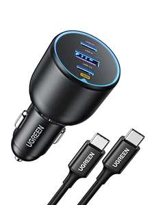 UGREEN 130W USB C Car Charger 3-Port PD 100W PD3.0/QC4.0/PPS Fast Car Charger Adapter+ 100W USB C Cable £25.99 using voucher @ Amazon/Ugreen
