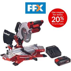 Einhell TE-MS18/2.5AHKIT 18V 1 x 2.5Ah 210mm Mitre Saw Kit With Saw Blade - w/Code, Sold By FFX
