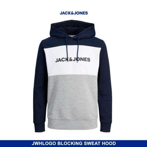 Jack&Jones Sweat Hood Men's Pullover Sweatshirt Logo Regular Hoodie, Navy Blazer sold by jandj_authorised_reseller (UK Mainland)
