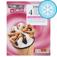 Tesco S'mores Ice Cream Cones 4X110ml £1 Clubcard Price