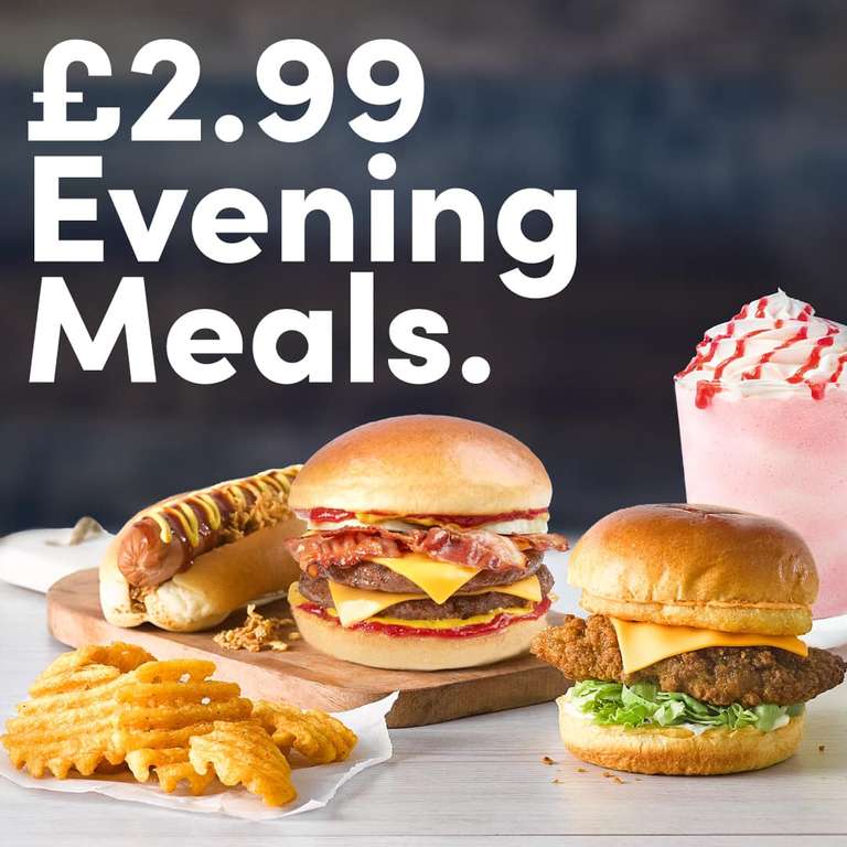 Evening Meal Deal Main - Meal item (sandwiches, burgers, wraps and melts) Fries, Small drink & Dipping sauce (5-11pm) £2.99 @ Tim Horton's