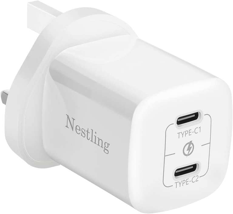 USB C Plug, Nestling 40W Fast Charger Plug 2 Ports - Sold by Osmanthus fragrans Co., Ltd / FBA (with voucher)