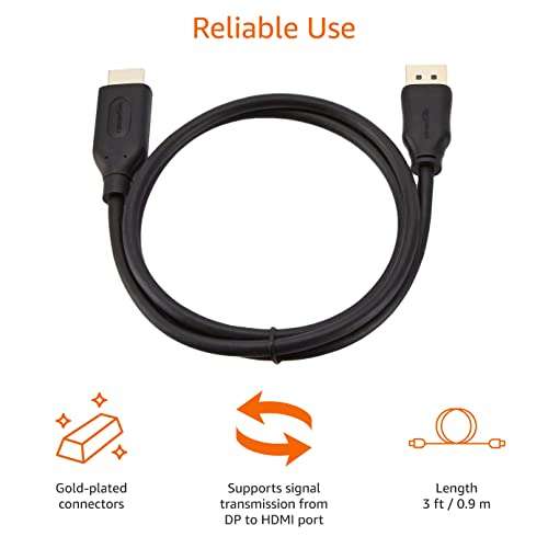 Amazon Basics 4K DisplayPort to HDMI Cable with Gold-Plated Connectors, 1.8m - £6.80 @ Amazon
