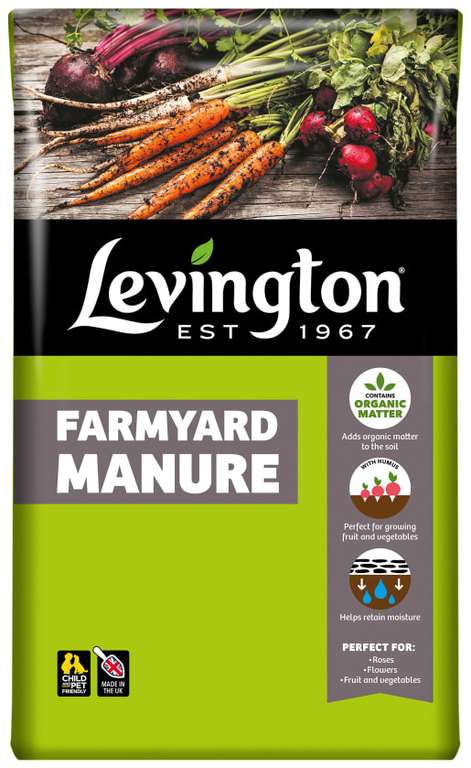 Levington Organic Peat Free Farmyard Manure - 50L - Free Click & Collect