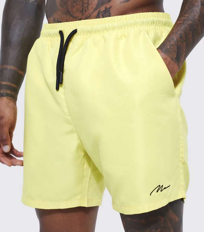 Signature Mid Length Swim Shorts (XS - XL) - £3.60 + Free Delivery With Codes (In Description) @ BoohooMAN