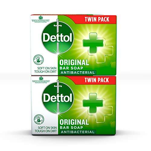 Dettol Bar Soap Original, Pack of 2 x 100g - 95p / 90p Subscribe and Save at Amazon