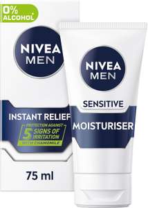 NIVEA MEN Sensitive Face Moisturiser (75ml), 0% Alcohol