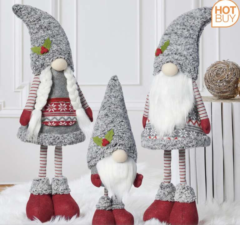 30 Inch (76.2cm) Set of 3 Decorative Christmas Gnomes - £29.96 (membership required) @ Costco