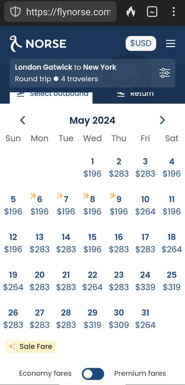 Flights London to New York May 2024 (One Way)