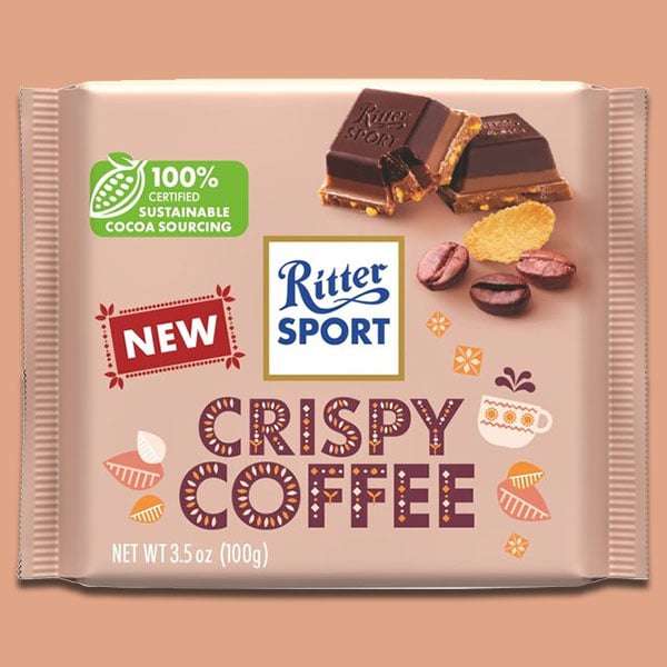 1 x Ritter Sport Crispy Coffee 100g Quality Chocolate Bar 89p (Minimum Order £20) Best Before 26/06/2023 @ Discount Dragon