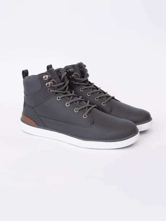 Men's Lace Up Leather Staiger High Tops Grey £22.09 @ Crosshatch Clothing