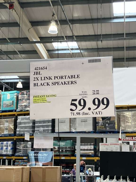Jbl link portable twin pack found £71.98 with membership @ Costco Oldham