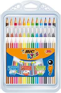 BIC Kids Colouring Set - Case of 36 Items - Variety Pack with 12 Felt Pens/12 Colouring Pencils/12 Colouring Crayons - £7.38 @ Amazon