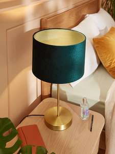 John Lewis & Partners Jenny Velvet Cylinder Lampshade, Emerald, Dia. 20cm £12 + £2 Click & Collect @ John Lewis