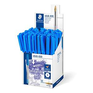 STAEDTLER Stick 430 M-3CP5 Ballpoint Pen Medium - Blue (Box of 50) £11.32 @ Amazon