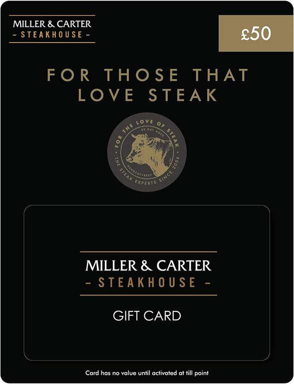 Miller & Carter £50 gift card for £42.70 @ Amazon