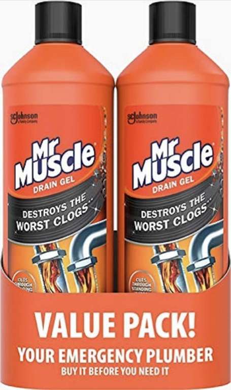 Mr Muscle Gel Drain Unblocker 2 x 1 Litre: £6 / £5.40 subscribe and save @ Amazon