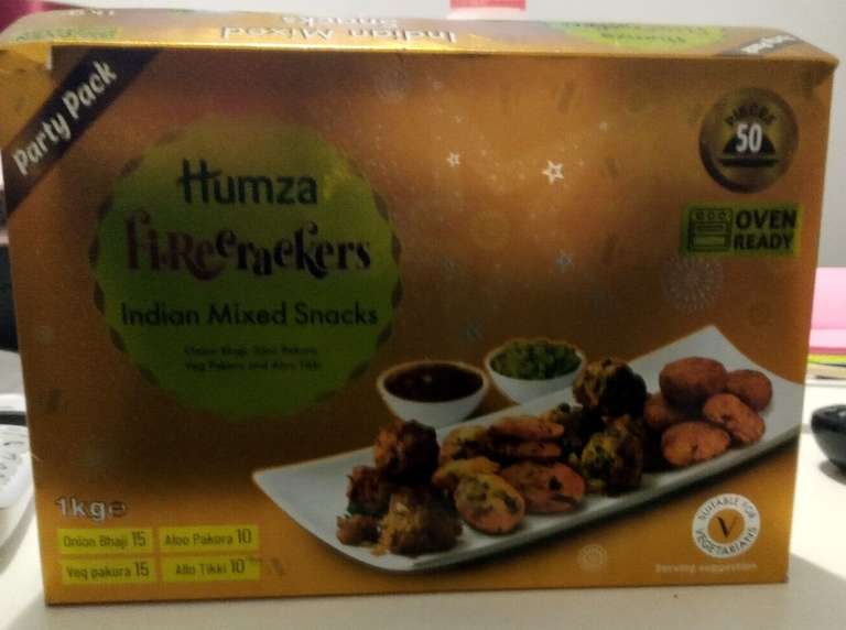 Humza 50 piece vegetarian Indian snack platter £3.50 instore @ Heron (Bury)