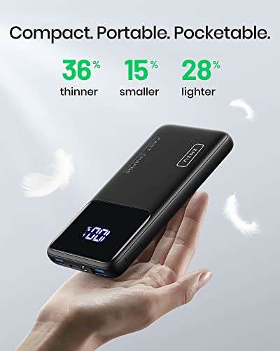 INIU Power Bank, 22.5W Fast Charging 10500mAh Portable Charger - £13.79 With Voucher @ Amazon