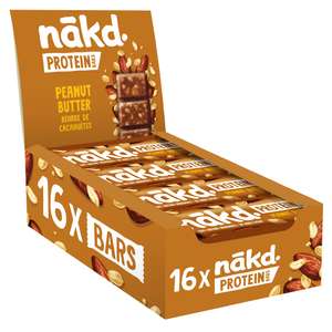 Nakd Peanut Butter Protein Bar - Vegan - Gluten Free - Possibly Joy Free Healthy Snack, 45g (Pack of 16 bars)