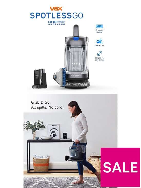 Vax ONEPWR SpotlessGo Cordless Spot Cleaner (15 mins run time) - Free click and collect