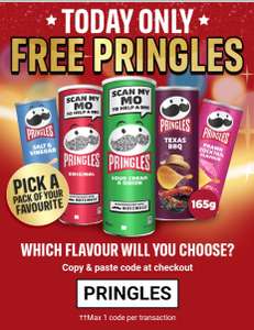 Free Pringles with code when shopping online
