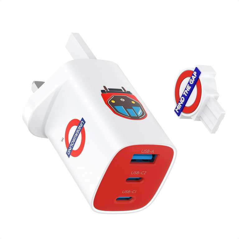 TRANSPORT FOR LONDON 65W USB-C Charger, 3-Port, PPS/PD3.0/QC4.0, MacBook, iPad, iPhone 17/16/15, Galaxy S25. Sold by EZPLUS TECH / FBA