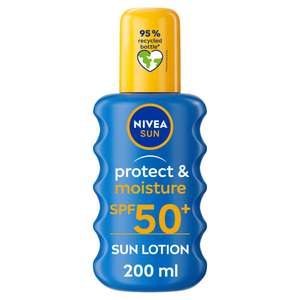 3 for 2 - Nivea Sun Protect & Moisture Sun Spray SPF 50+ 200ml - £11.20 or £10.15 w/S&S & Voucher