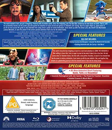 Sonic The Hedgehog 1 & 2 [Blu-ray] £10 @ Amazon