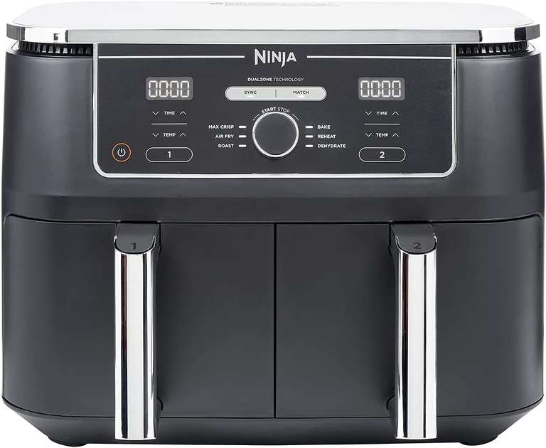 Ninja Foodi MAX Dual Zone Digital Air Fryer, 2 Drawers, 9.5L, 6-in-1, Black AF400UK - £169.99 Prime Exclusive @ Amazon
