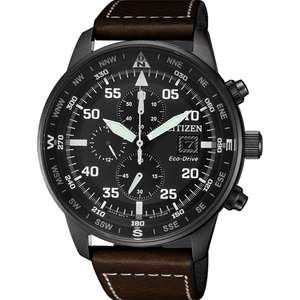 Citizen Men's Chronograph Eco-Drive Watch, 44mm, leather strap - Amazon EU