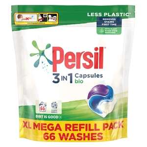 Persil 3-in-1 Bio / Non Bio Washing capsules, 1.9kg, Pack of 66