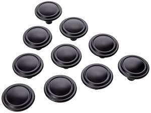 Amazon Basics Straight Top Ring Cabinet Knob, 1.25" Diameter, Flat Black, 10-Pack - £6.10 @ Amazon