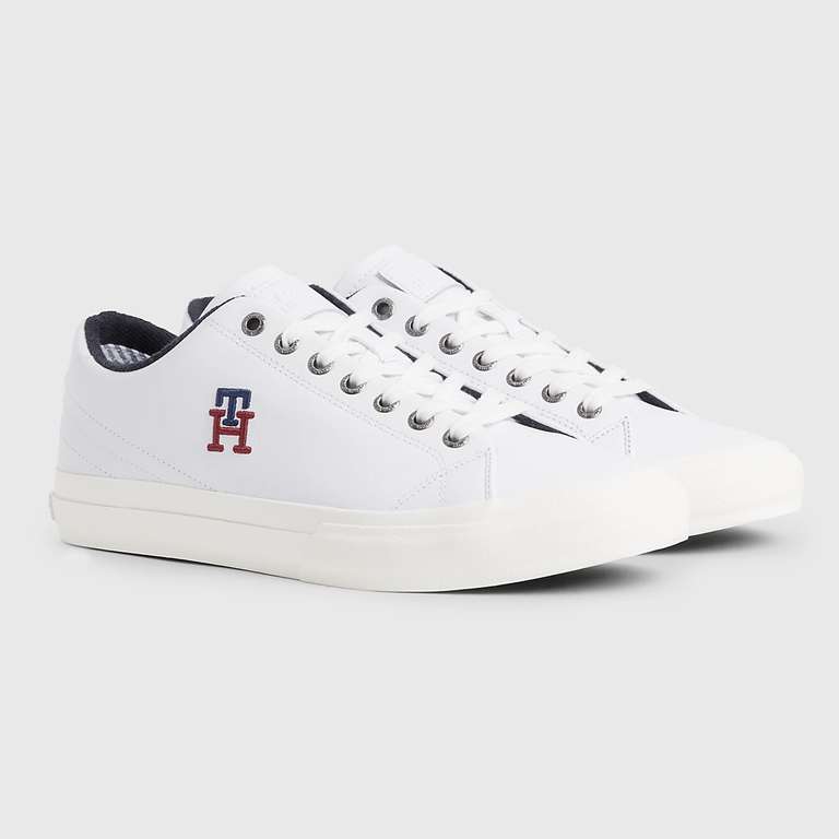 Tommy Hilfiger Mens Leather Monogram Trainers (Sizes 6.5-11) - W/Code