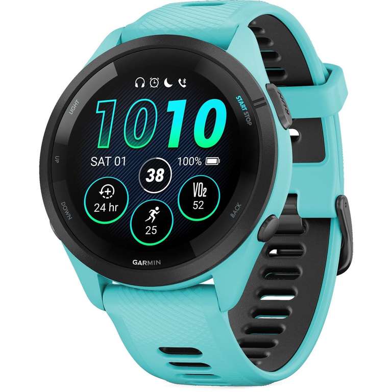 Garmin Forerunner 265 Music HRM With GPS Watch - Black/White/Aqua - £386.91 with code @ Start fitness