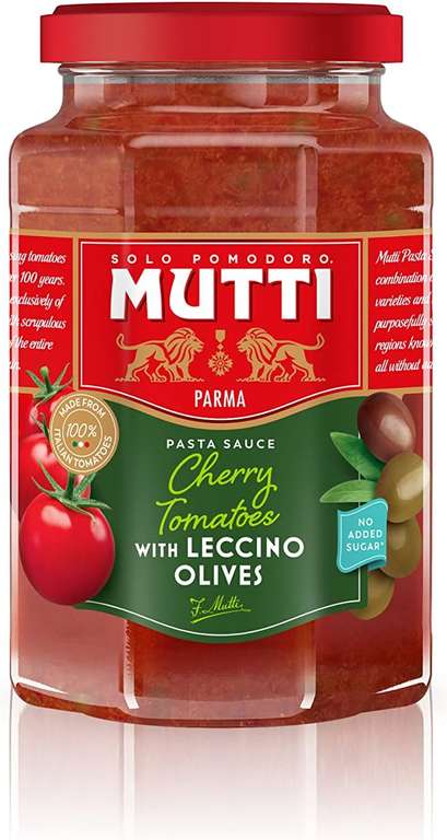 Mutti Pasta Sauce Cherry Tomato with Leccino Olives 400g (Pack of 6)